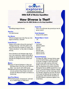 How Diverse is That? Lesson Plan How Diverse is That? Lesson Plan