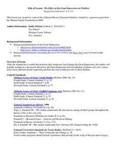 The Effect of the Great Depression on Children Lesson Plan The Effect of the Great Depression on Children Lesson Plan