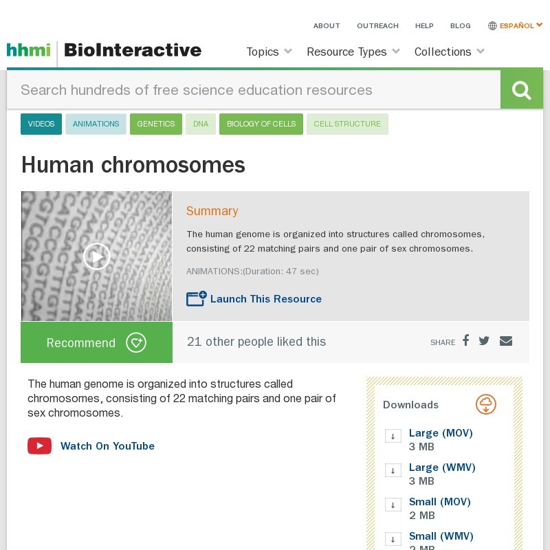Human Chromosomes Instructional Video Human Chromosomes Instructional Video