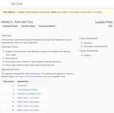 Art: Paint with Tera Lesson Plan Art: Paint with Tera Lesson Plan