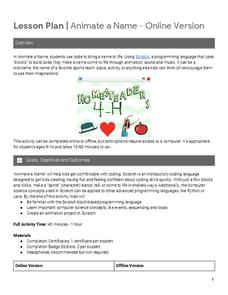 Animate a Name Lesson Plan Animate a Name Lesson Plan