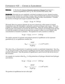 Chemical Equilibrium Lab Resource Chemical Equilibrium Lab Resource