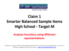 Smarter Balanced Sample Items: High School Math – Target M Assessment Smarter Balanced Sample Items: High School Math – Target M Assessment