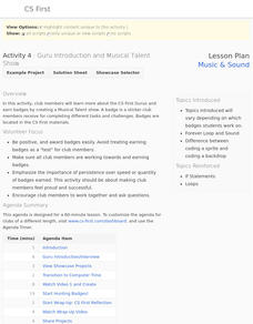 Music and Sound: Guru Introduction and Musical Talent Show Lesson Plan Music and Sound: Guru Introduction and Musical Talent Show Lesson Plan
