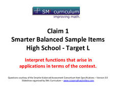 Smarter Balanced Sample Items: High School Math – Target L Assessment Smarter Balanced Sample Items: High School Math – Target L Assessment