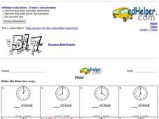Hour Worksheet Hour Worksheet