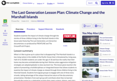 The Last Generation: Climate Change and the Marshall Islands Lesson Plan The Last Generation: Climate Change and the Marshall Islands Lesson Plan