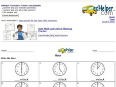 Hour Worksheet Hour Worksheet