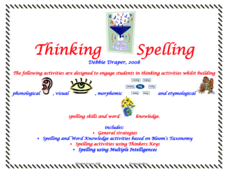 Thinking Spelling Activity Thinking Spelling Activity