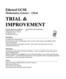 Trial and Improvement Assessment Trial and Improvement Assessment