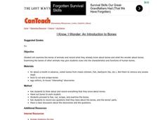 I Know, I Wonder: An Introduction to Bones Lesson Plan I Know, I Wonder: An Introduction to Bones Lesson Plan