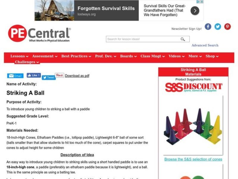 Striking A Ball Lesson Plan Striking A Ball Lesson Plan