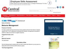 Behavior Management Lesson Plan Behavior Management Lesson Plan