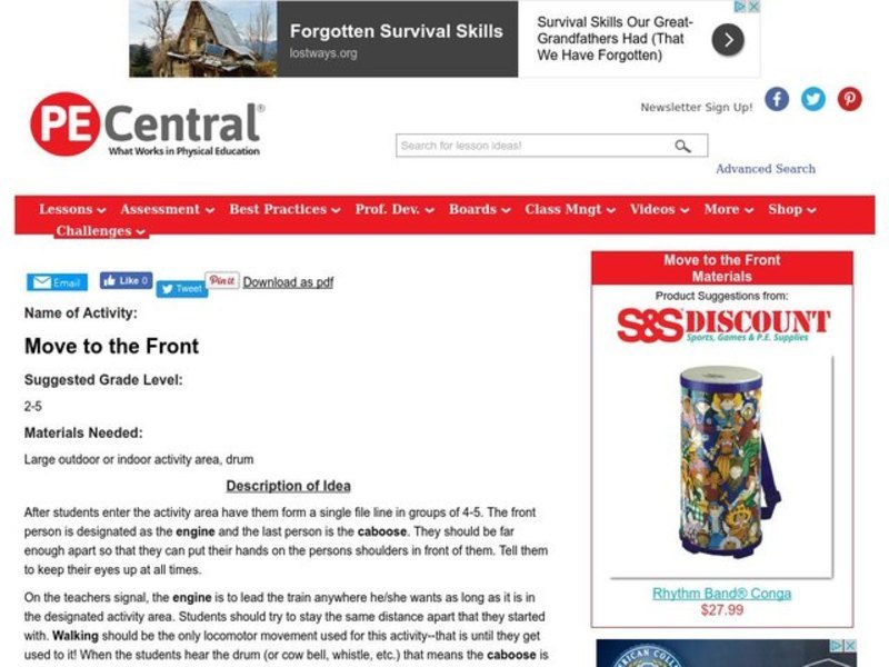 Move to the Front Lesson Plan Move to the Front Lesson Plan