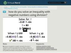 How Do You Solve an Inequality by Dividing by a Negative Number? Instructional Video How Do You Solve an Inequality by Dividing by a Negative Number? Instructional Video