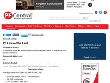 PE Laws of the Land Lesson Plan PE Laws of the Land Lesson Plan