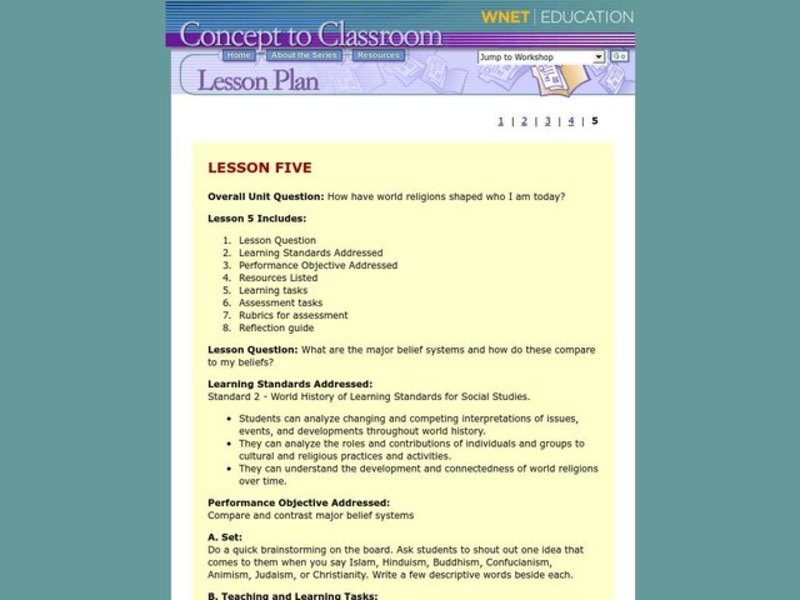 How have world religions shaped who I am today? Lesson Plan How have world religions shaped who I am today? Lesson Plan