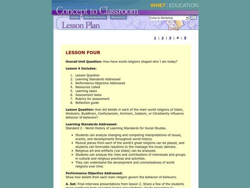 How have world religions shaped who I am today? Lesson Plan How have world religions shaped who I am today? Lesson Plan