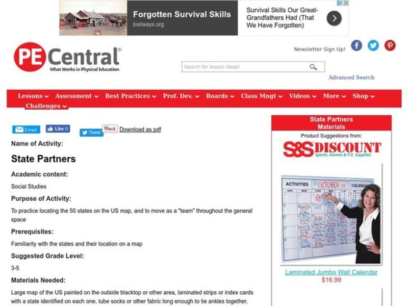 State Partners Lesson Plan State Partners Lesson Plan