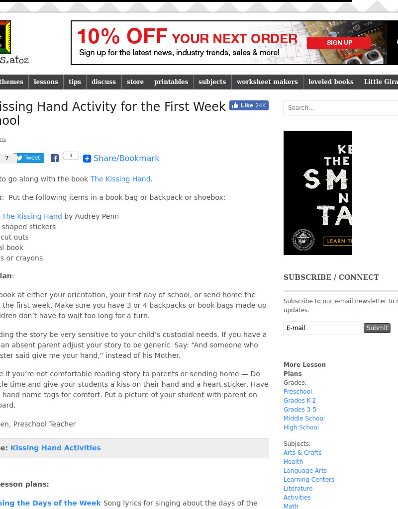 The Kissing Hand Lesson Plan The Kissing Hand Lesson Plan