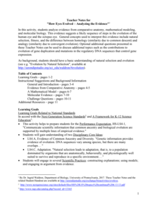 How Eyes Evolved – Analyzing the Evidence Lesson Plan How Eyes Evolved – Analyzing the Evidence Lesson Plan
