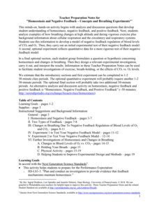 Homeostasis and Negative Feedback – Concepts and Breathing Experiments Lesson Plan Homeostasis and Negative Feedback – Concepts and Breathing Experiments Lesson Plan