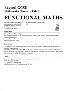 Functional Maths Questions Assessment Functional Maths Questions Assessment