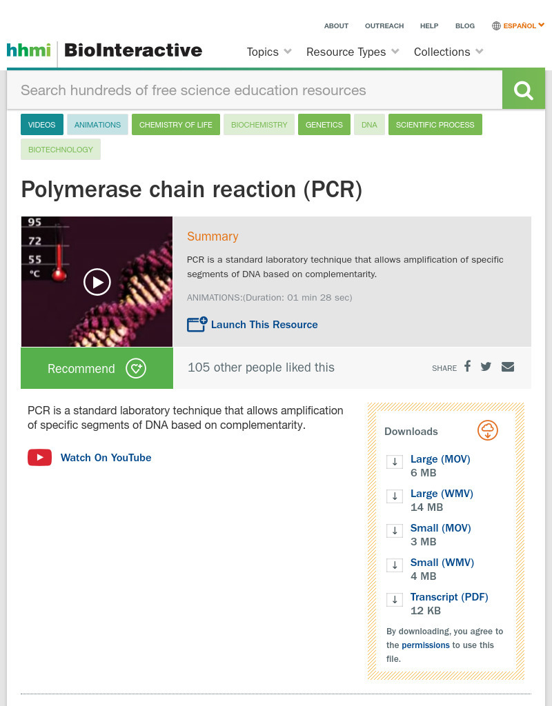 Polymerase Chain Reaction Instructional Video Polymerase Chain Reaction Instructional Video