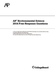 2014 AP® Environmental Science Free-Response Questions AP Test Prep 2014 AP® Environmental Science Free-Response Questions AP Test Prep
