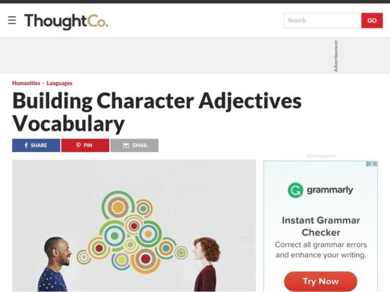 Building Character Adjectives Vocabulary Lesson Plan Building Character Adjectives Vocabulary Lesson Plan
