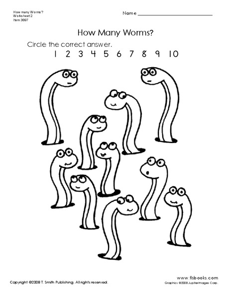 How Many Worms? Worksheet How Many Worms? Worksheet