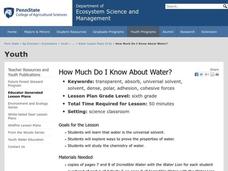 How Much Do I Know About Water? Lesson Plan How Much Do I Know About Water? Lesson Plan