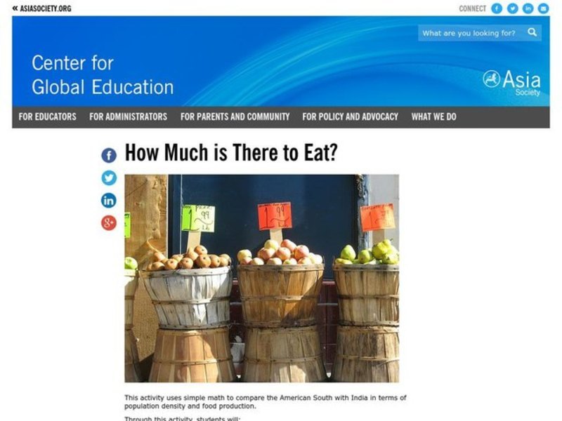 How Much is There to Eat? Lesson Plan How Much is There to Eat? Lesson Plan