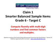 Smarter Balanced Sample Items: 6th Grade Math – Target C Assessment Smarter Balanced Sample Items: 6th Grade Math – Target C Assessment