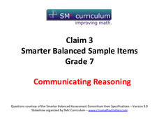 Smarter Balanced Sample Items: 7th Grade Math – Claim 3 Assessment Smarter Balanced Sample Items: 7th Grade Math – Claim 3 Assessment