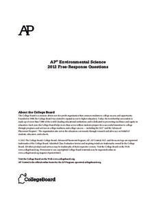 2012 AP® Environmental Science Free-Response Questions AP Test Prep 2012 AP® Environmental Science Free-Response Questions AP Test Prep