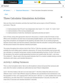 Three Calculator Simulation Activities AP Test Prep Three Calculator Simulation Activities AP Test Prep