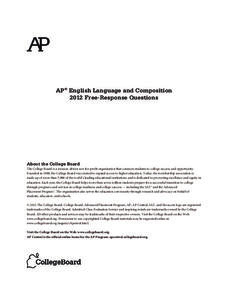 2012 AP® English Language and Composition Free-Response Questions AP Test Prep 2012 AP® English Language and Composition Free-Response Questions AP Test Prep