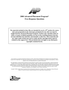 2000 AP® English Literature and Composition Free-Response Questions AP Test Prep 2000 AP® English Literature and Composition Free-Response Questions AP Test Prep