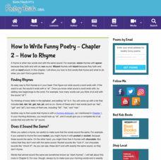How to Write Funny Poetry — Chapter 2: How to Rhyme Activity How to Write Funny Poetry — Chapter 2: How to Rhyme Activity