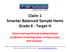 Smarter Balanced Sample Items: 6th Grade Math – Target H Assessment Smarter Balanced Sample Items: 6th Grade Math – Target H Assessment