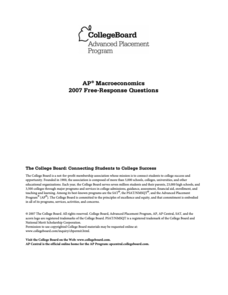 2007 AP® Macroeconomics Free-Response Questions AP Test Prep 2007 AP® Macroeconomics Free-Response Questions AP Test Prep