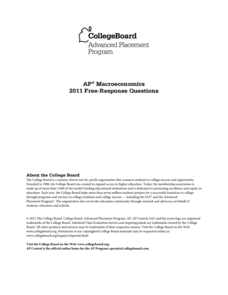 2011 AP® Macroeconomics Free-Response Questions AP Test Prep 2011 AP® Macroeconomics Free-Response Questions AP Test Prep