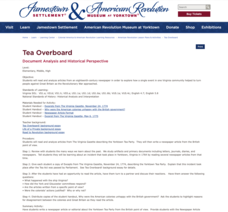 Tea Overboard Lesson Plan Tea Overboard Lesson Plan