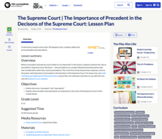 The Supreme Court: The Importance of Precedent in the Decisions of the Supreme Court Lesson Plan The Supreme Court: The Importance of Precedent in the Decisions of the Supreme Court Lesson Plan