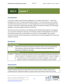 Grade 10 ELA Module 2: Unit 1, Lesson 7 Lesson Plan Grade 10 ELA Module 2: Unit 1, Lesson 7 Lesson Plan