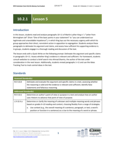 Grade 10 ELA Module 2: Unit 1, Lesson 5 Lesson Plan Grade 10 ELA Module 2: Unit 1, Lesson 5 Lesson Plan