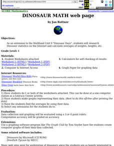 Dinosaur Math Lesson Plan Dinosaur Math Lesson Plan