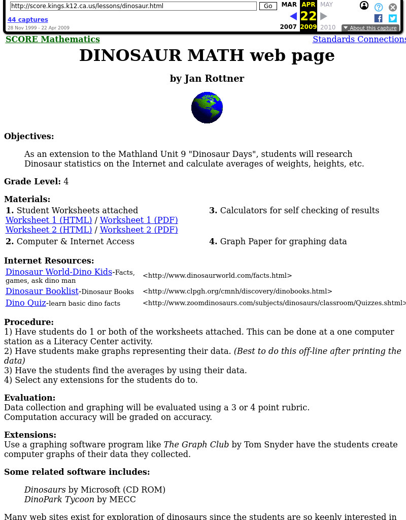 Dinosaur Math Lesson Plan Dinosaur Math Lesson Plan