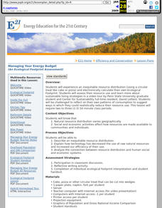Managing Your Energy Budget Lesson Plan Managing Your Energy Budget Lesson Plan